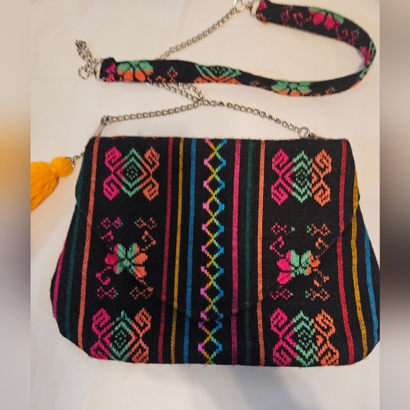 Hand Crafted Handbags - Hand Crafted beautifully Crossbody purse multicolored Mexican embroidered
